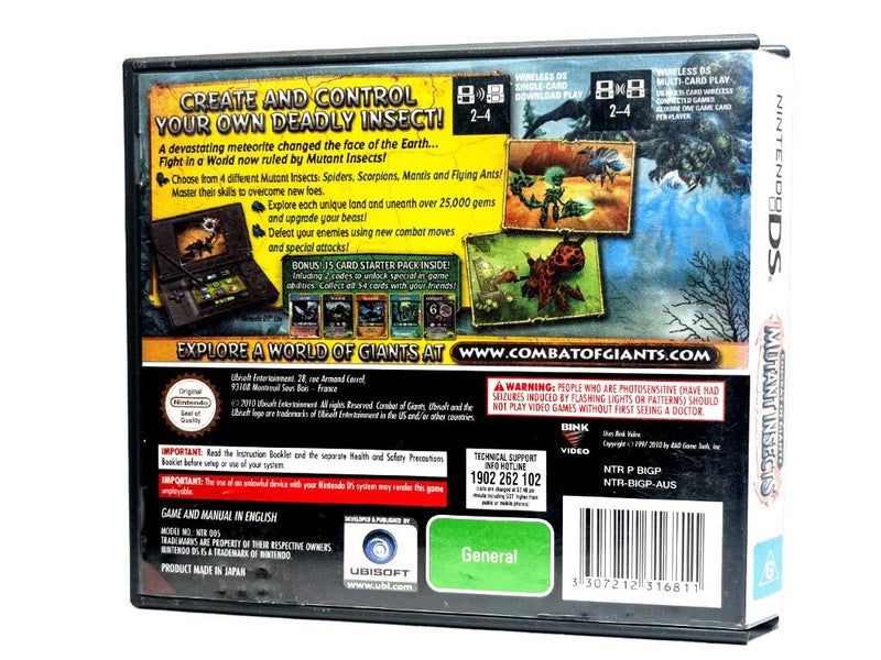 Combat of Giants: MUTANT INSECTS (NDS) *MINT COMPLETE* Carousel 2