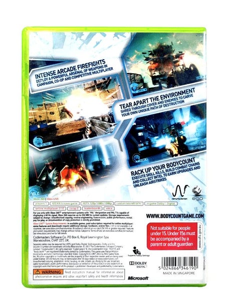 BODYCOUNT (Xbox 360) Body Count *MINT COMPLETE* Carousel 2