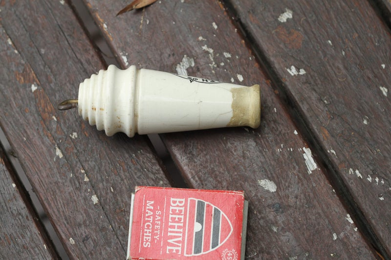 Old Porcelain Toilet Pull ~ 'Large & Allen' Sanitary Plumbers Christchurch Carousel 2