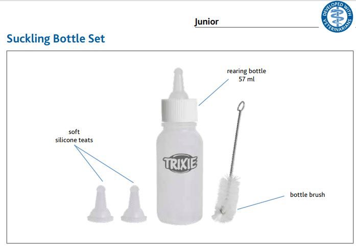 TRIXIE NEWBORN PUPPY BOTTLE KIT 120ML Carousel 2