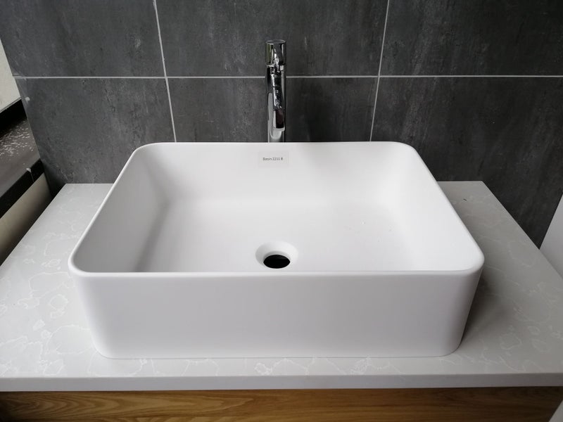 NEW ARRIVAL! Benchtop Polymarble Basin Square Shape 2211B Carousel 1