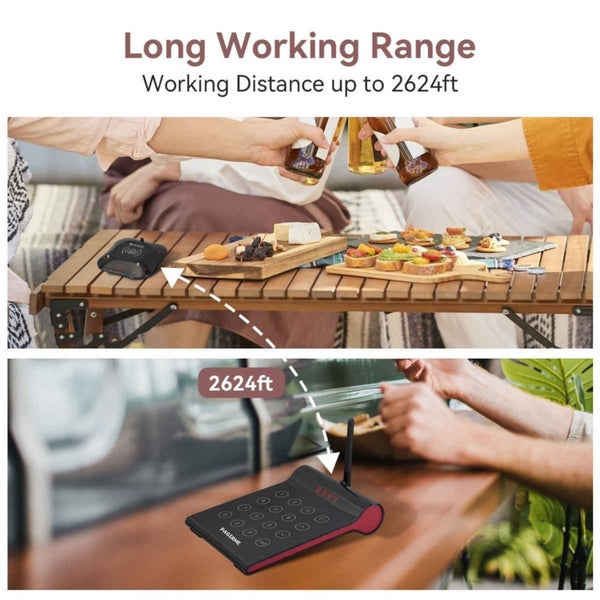 Long Range 10 Square Pager Paging Calling System 800m Model WPS164 Carousel 2