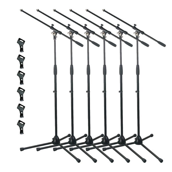 Artist MS012x6 Deluxe Black Boom Mic Stand & Mic Clips - 6 Pack Carousel 1