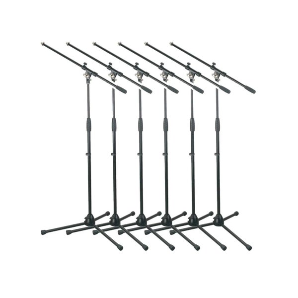 Artist MS012 x6 Deluxe Black Boom Mic Stand ONLY - 6 Pack Carousel 1