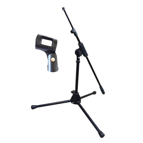 Artist MS010 Small Black Mic Stand w/ Short Telescopic Boom & Clip Carousel 1