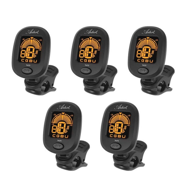 Artist TN75 Clip On Chromatic Headstock Guitar Tuner - 5 Pack Carousel 1