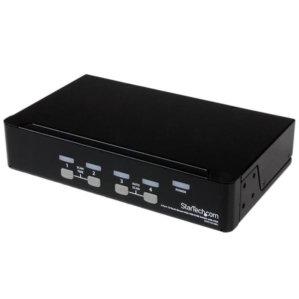 4 Port 1U Rackmount USB KVM Switch with OSD Carousel 1