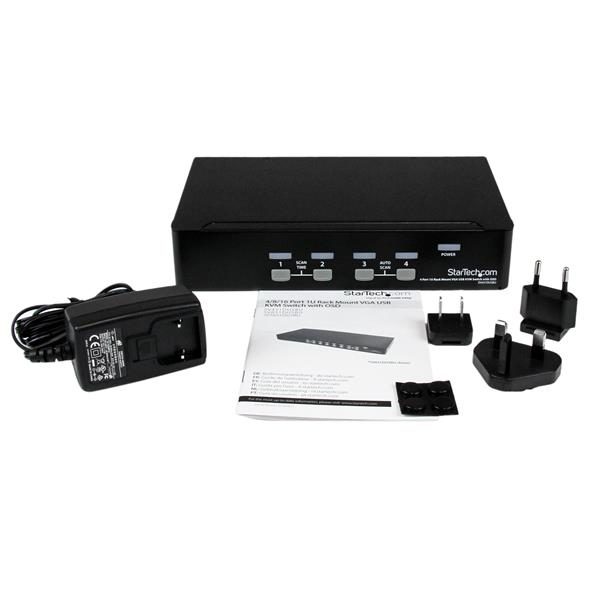 4 Port 1U Rackmount USB KVM Switch with OSD Carousel 2