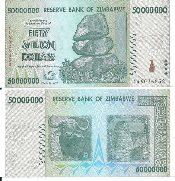 ZIMBABWE-2008 $50 Million Dollars Carousel 1