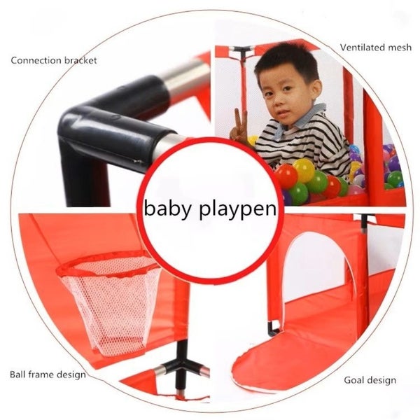 Baby Playpen 8 Panels Play Pen Yard Fence (Red) Carousel 14
