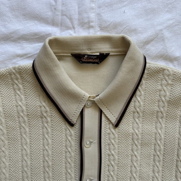 Vintage 1970s Lichfield Crimpset Rope Knit NZ Made Polo Shirt Carousel 2