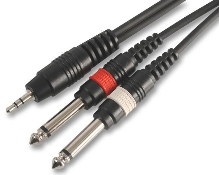 3.5mm Stereo Jack Plug, 6.35mm (1/4") Mono Jack Plug, x 2, 3.9 ft Carousel 1