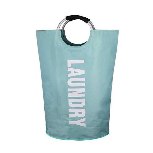 Elosung Sky Blue Large Capacity Double Oxford Fabric Laundry Hamper With Aluminu Carousel 1