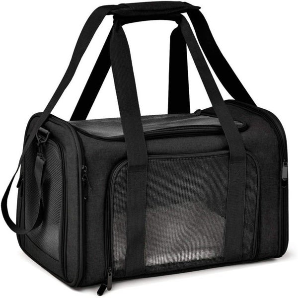 Elosung S Black Portable Foldable Pet Carrier Bag A Large Capacity Travel For 2 Carousel 1