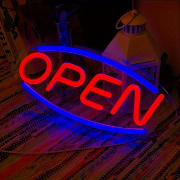 OPEN SIGN -Vibrant LED Neon Light Sign Stylish Shop Decor Carousel 1