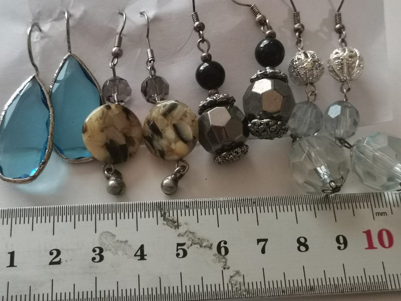 Long dangley earrings blue brown Golden or crystals Carousel 2
