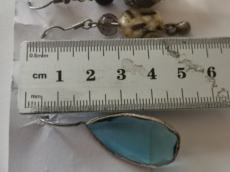 Long dangley earrings blue brown Golden or crystals Carousel 8
