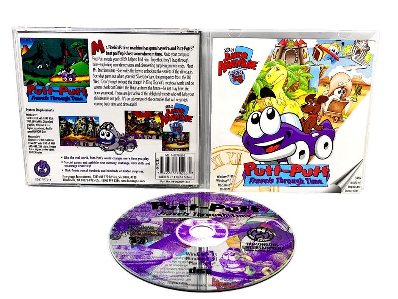 PUTT-PUTT Travels Through Time (Windows, Mac 1997 CD-Rom) PC Carousel 1
