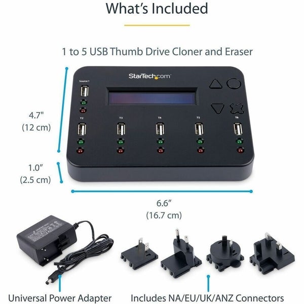 StarTech.com Standalone 1 to 5 USB Thumb Drive Duplicator/Eraser, Multiple Flash Carousel 2