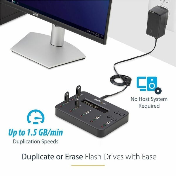 StarTech.com Standalone 1 to 5 USB Thumb Drive Duplicator/Eraser, Multiple Flash Carousel 6