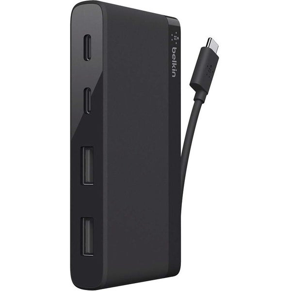 Belkin USB Hub - USB Type C - External - Black - 4 Total USB Port(s) - 4 USB 3.0 Carousel 1