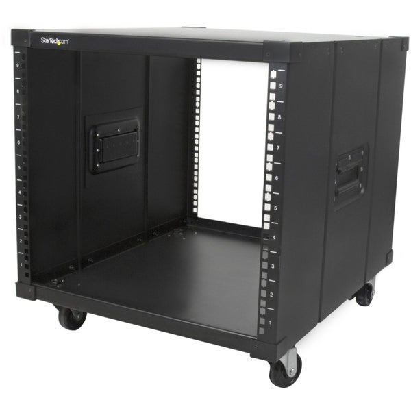 StarTech.com 4-Post 9U Mobile Open Frame Server Rack, 19" Network Rolling Rack f Carousel 1