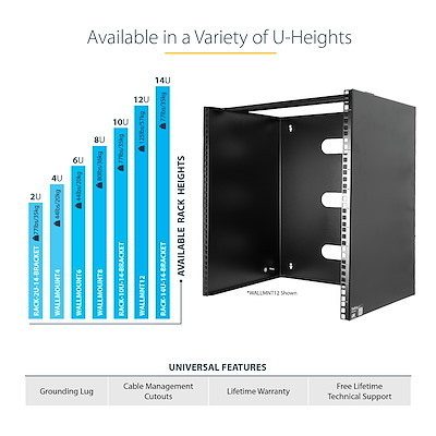 StarTech.com 8U Wall Mount Rack, 14in Deep, 19 inch Wall Mount Network Rack, Wal Carousel 2