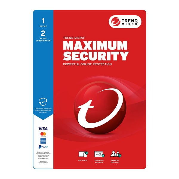 Trend Micro Maximum Security Add-on - Subscription - 1 Device - 2 Year - Licence Carousel 1