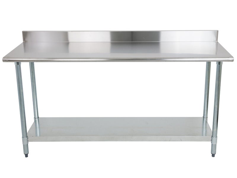 1.8m Stainless Steel Worktop Bench with Splashback & Lower Shelf Carousel 2