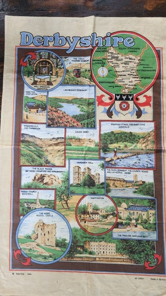 ~" Derbyshire Made In Britain Vista Cotton Vintage Tea Towel "~ Carousel 2