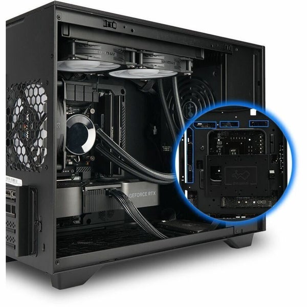 F3 Mini Gaming Tower Chassis - Black SECC Tempered Glass Wood Ports 1 x USB 3.2 Carousel 2
