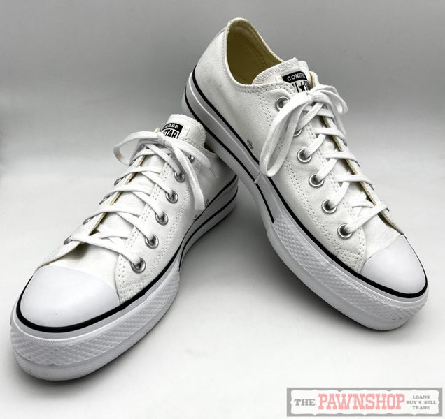 Converse Chuck Taylor All Star Lift Lo Platform White Chucks ~ Size US 10 Womens Carousel 1