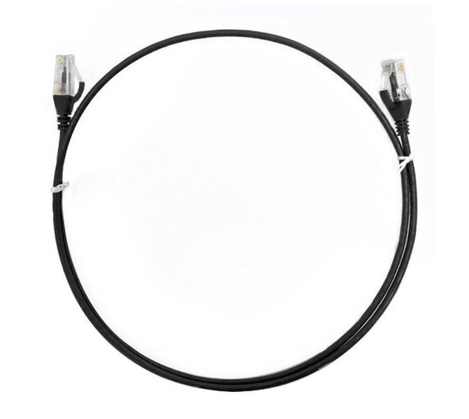 8ware CAT6 Ultra Thin Slim Cable 3m / 300cm - Black Color Premium RJ45 Ethernet Carousel 1