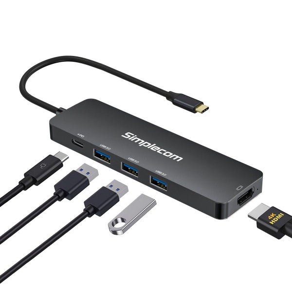 Simplecom CH545 USB-C 5-in-1 Multiport Adapter Docking Station with 3-Port USB 3 Carousel 2