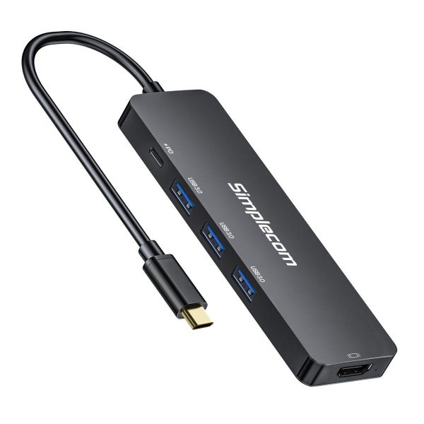 Simplecom CH545 USB-C 5-in-1 Multiport Adapter Docking Station with 3-Port USB 3 Carousel 4