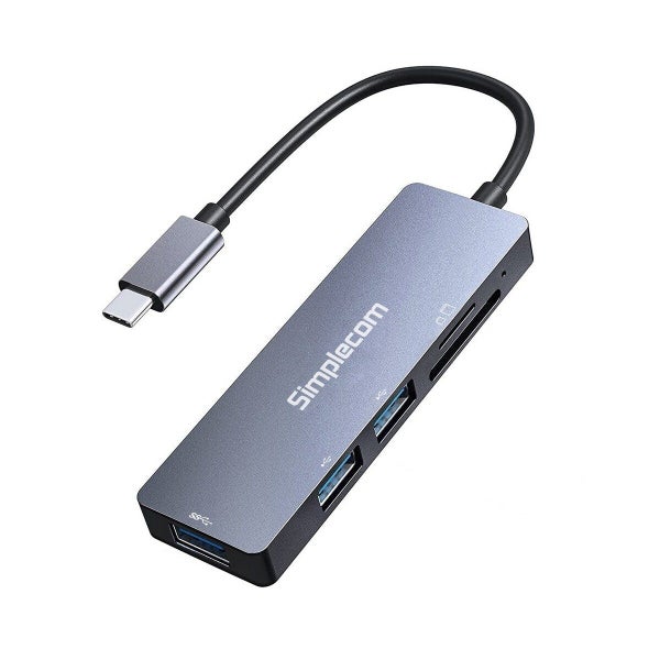 Simplecom CH255 USB-C 5-in-1 Multiport Adapter 3-Port USB-A Hub with SD MicroSD Carousel 1