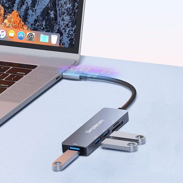 Simplecom CH255 USB-C 5-in-1 Multiport Adapter 3-Port USB-A Hub with SD MicroSD Carousel 4