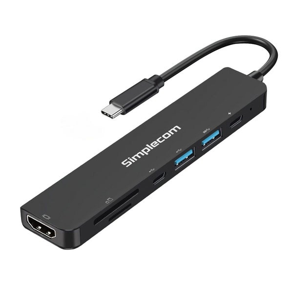 Simplecom CH547 USB-C 7-in-1 Multiport Adapter USB Hub HDMI Card Reader PD Carousel 2