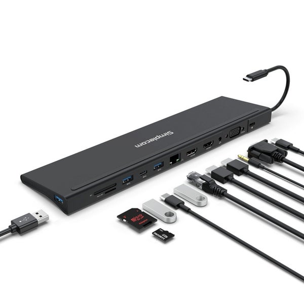 Simplecom CHN622 USB-C 12-in-1 Multiport Docking Station Laptop Stand Dual HDMI Carousel 1
