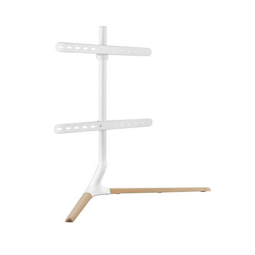 Brateck Modern Linear Tabletop TV Stand For 49'-70' TVs -- Matte White & Beech( Carousel 1
