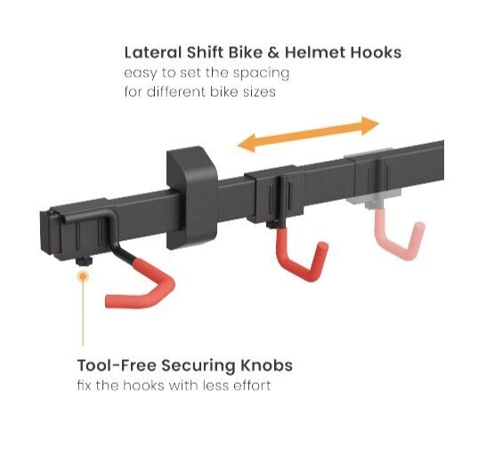 Brateck LBM09-03 CATCH-ALL WALL MOUNTED BIKE RACK FOR 3 BIKES (Black) Carousel 2