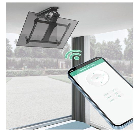 Brateck PLB-M0546AI SMART FLIP DOWN TV CEILING MOUNT POWERED BY TUYA Support mos Carousel 2