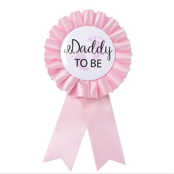 Daddy To Be Badge Gift Pink Gender Reveal Baby Shower Party Its a Girl Favours Carousel 1