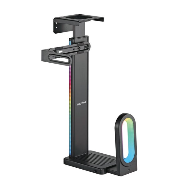 mbeat® activiva RGB Ultra-Wide Adjustable Wall & Under-Desk Gaming PC Mount Carousel 1