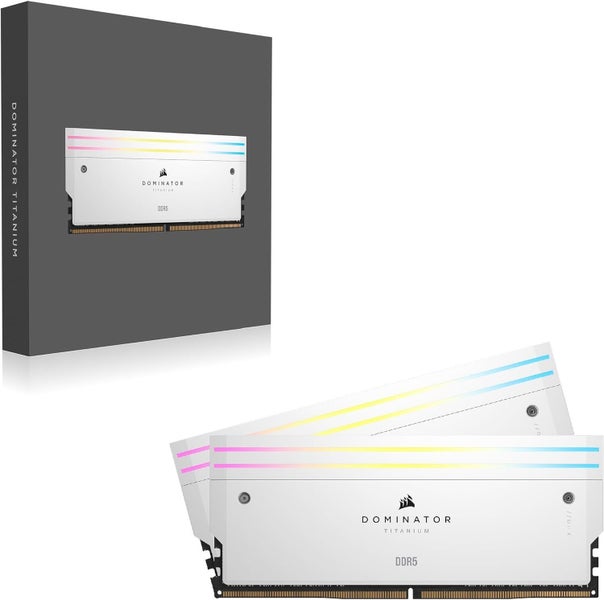 Corsair DOMINATOR® TITANIUM RGB 64GB (2x32GB) DDR5 DRAM 6400MT/s CL32 Intel XMP Carousel 4