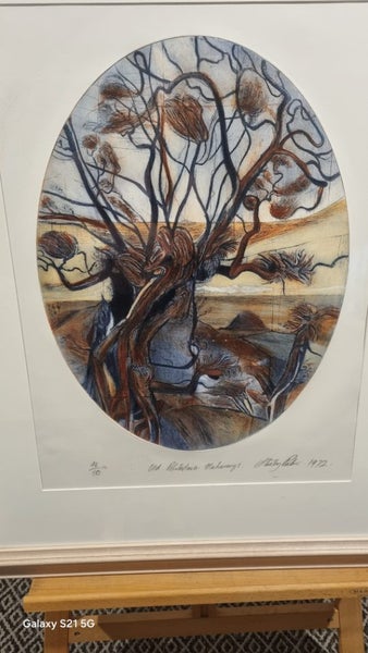 Stanley Palmer ''Old Pohutukawa ''Mahurangi,(Bamboo Etching) Carousel 2