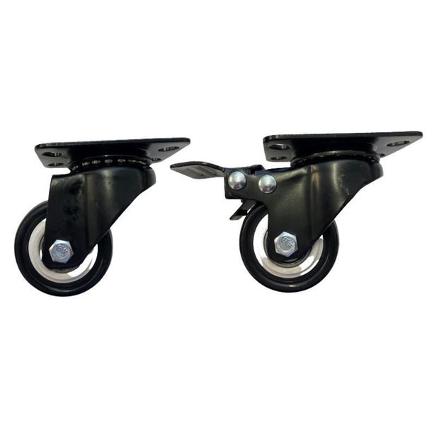 LDR 2' PP Rack Caster Wheels 2x With Brakes & 2x Without Brakes - Pack of 4 Whee Carousel 1