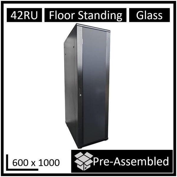 LDR Assembled 42U Server Rack Cabinet (600mm x 1000mm) Glass Door, 1x 8-Port PDU Carousel 1