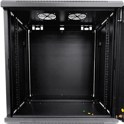 LDR Assembled 9U Wall Mount Cabinet (600mm x 450mm) Glass Door - Black Metal Con Carousel 4