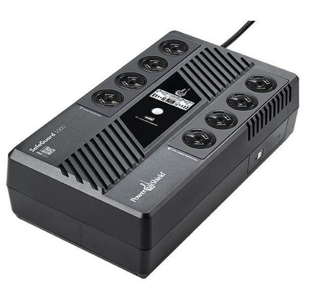PowerShield SafeGuard 1000VA/600W Line Interactive, Powerboard Style UPS with AV Carousel 1